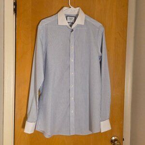 Charles Tyrwhitt Dress Shirt 16/36 Striped French Cuff White Collar Cuff Links